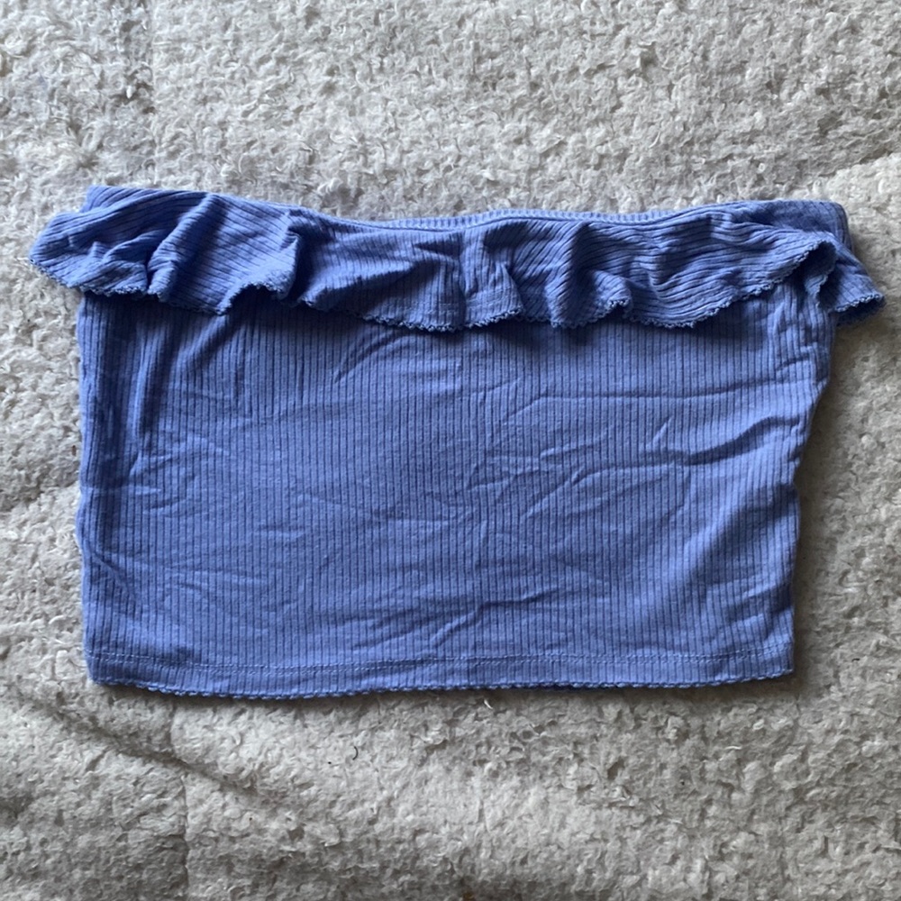 Blue Strapless Top 💙